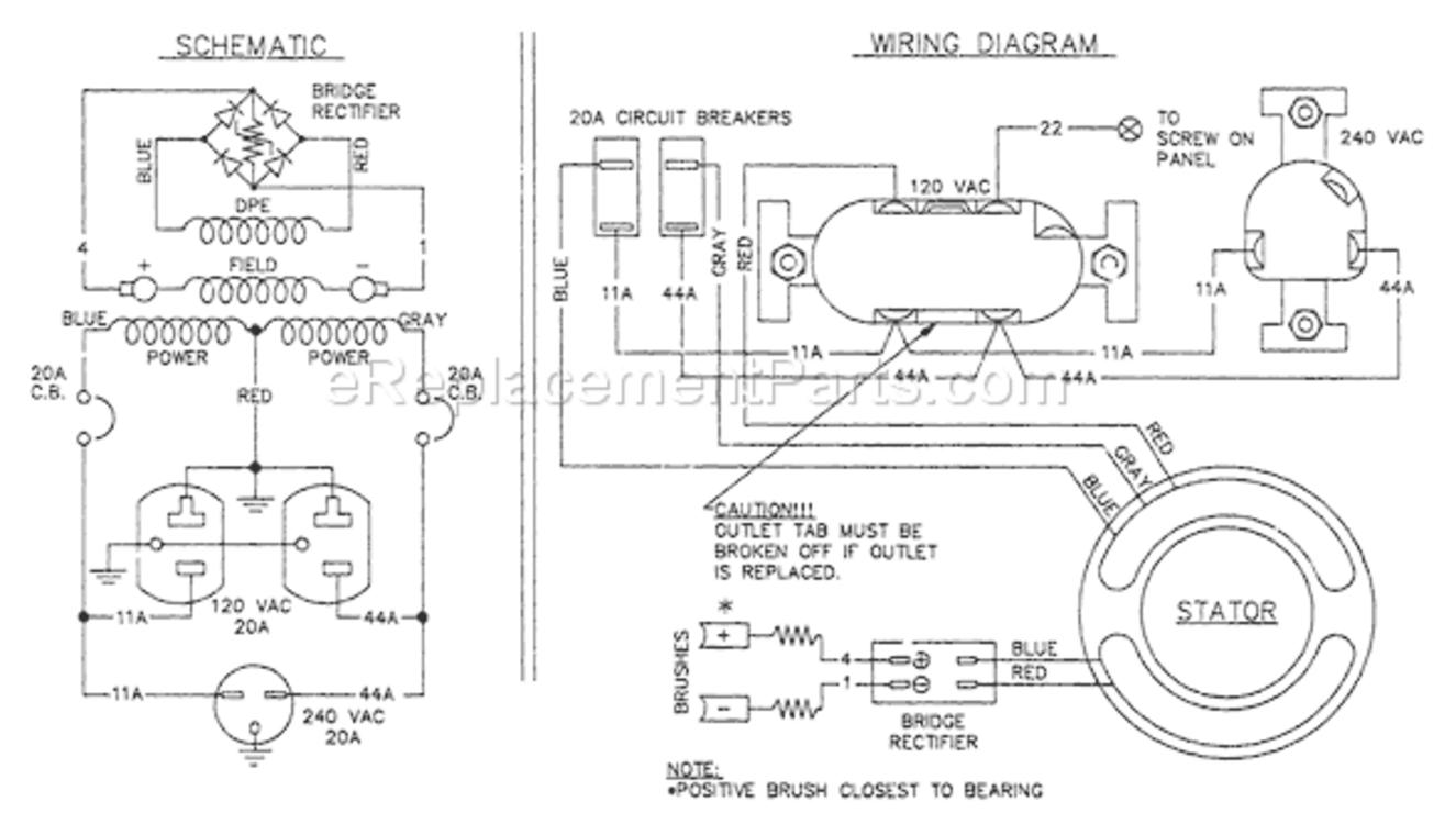 Page B Diagram and Parts List for 5513-1  Briggs and Stratton Generator